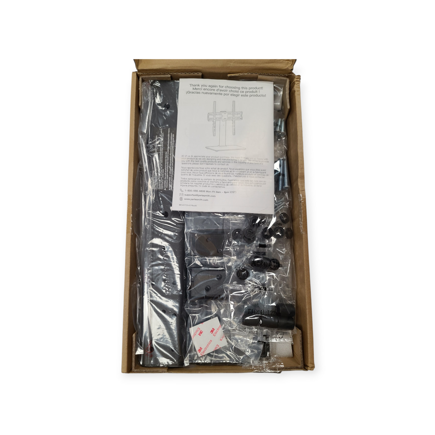 Tabletop TV Stand with Tempered Glass Base Universal Fit VESA