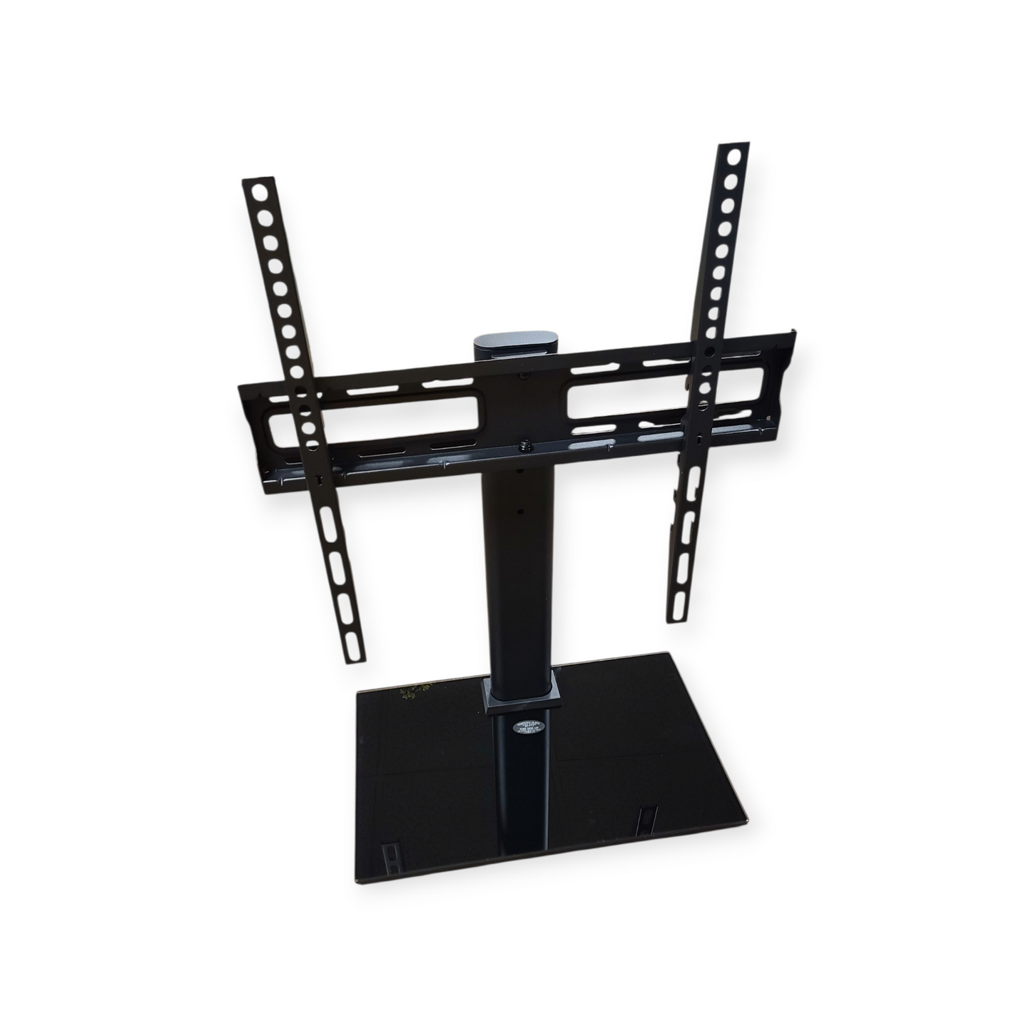 Tabletop TV Stand with Tempered Glass Base Universal Fit VESA