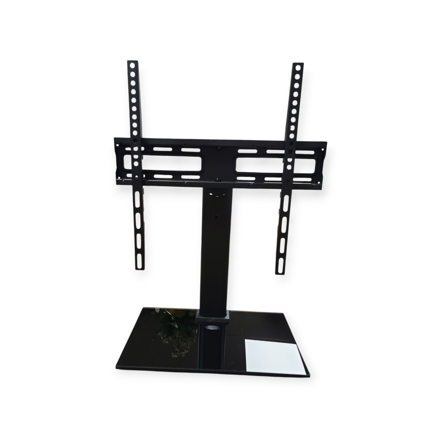 Tabletop TV Stand with Tempered Glass Base Universal Fit VESA