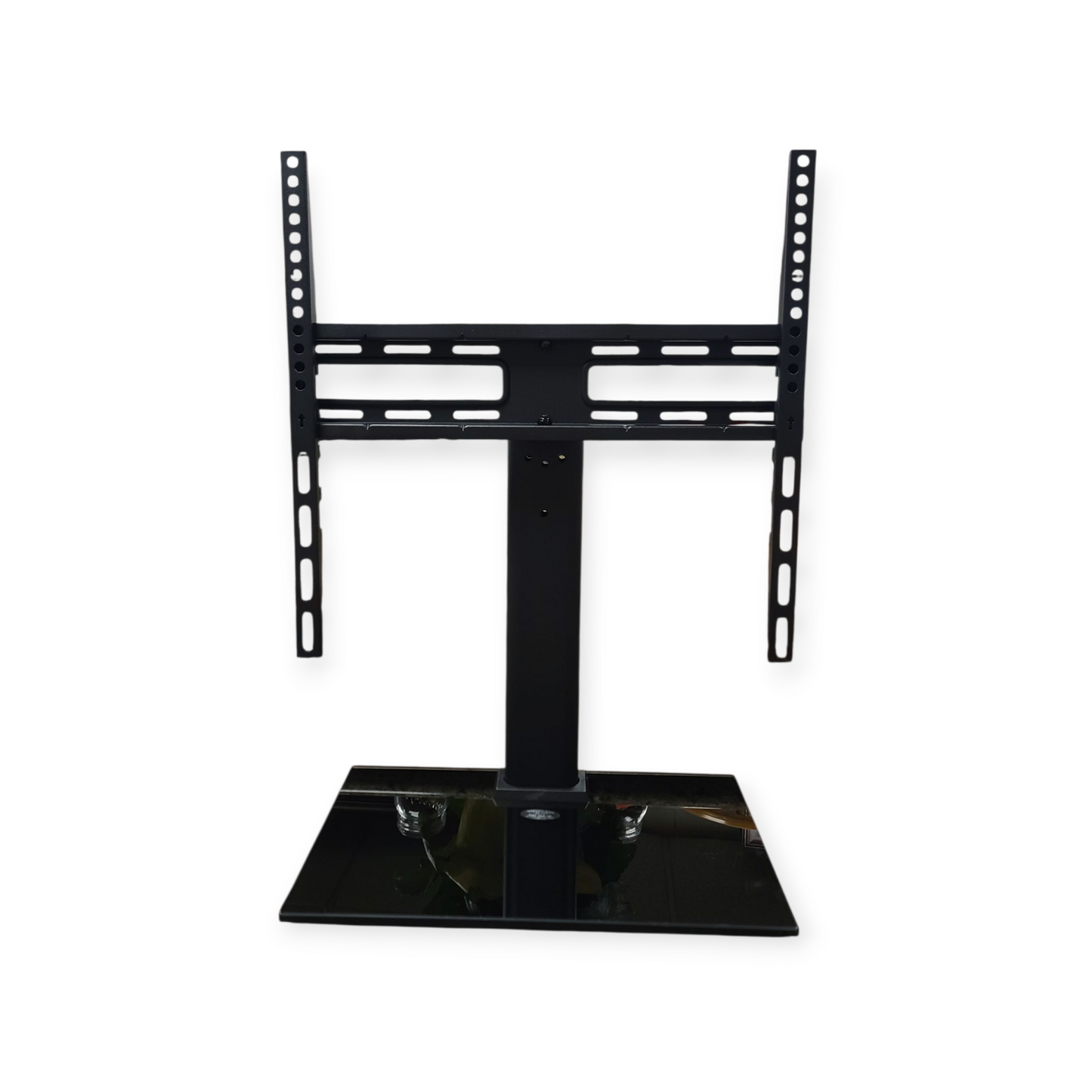 Tabletop TV Stand with Tempered Glass Base Universal Fit VESA