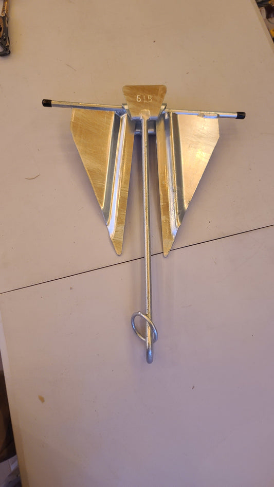Fluke Boat Anchor, Galvanized Steel. 22-25 Foot