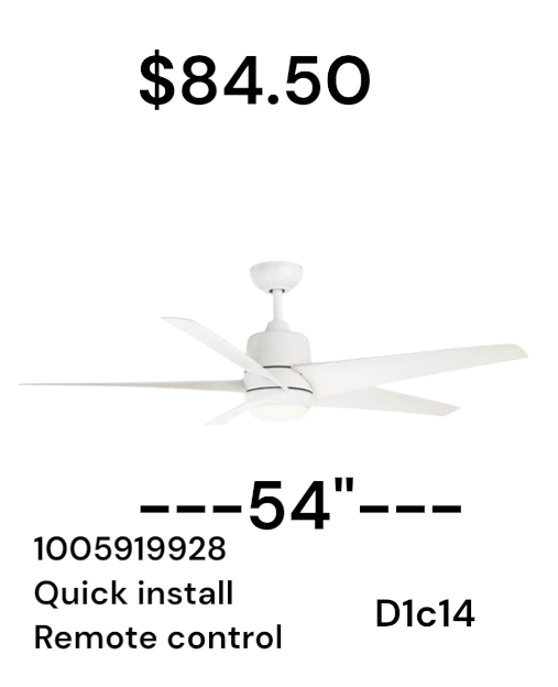54" Ceiling Fan with LED Light
